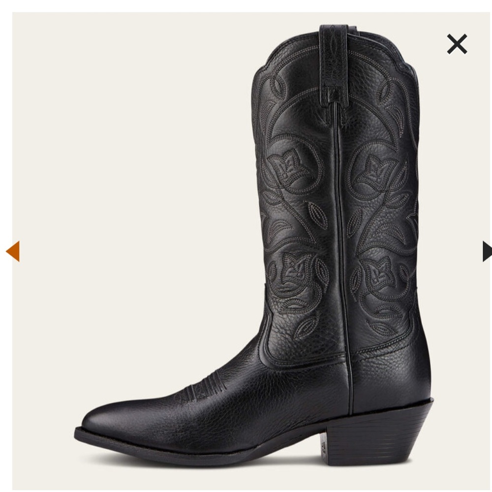 Heritage R Toe Western Boot - Black - Picture 3 of 9